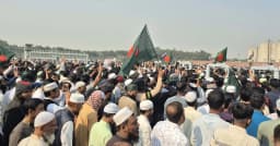 হাদির জানাজায় অংশ নিতে সংসদের দক্ষিণ প্লাজায় প্রবেশ শুরু