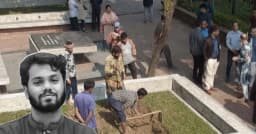 কবি নজরুলের সমাধির পাশে খোঁড়া হচ্ছে হাদির কবর