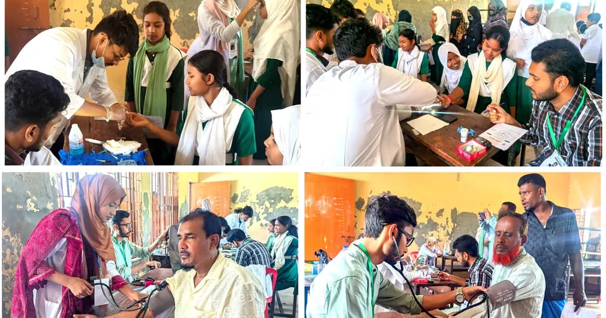 অর্ধসহস্রাধিক শিক্ষার্থীকে কোম্পানীগঞ্জে স্বাস্থ্যসেবা দিল ‘স্বর্ণালী প্রভাত’
