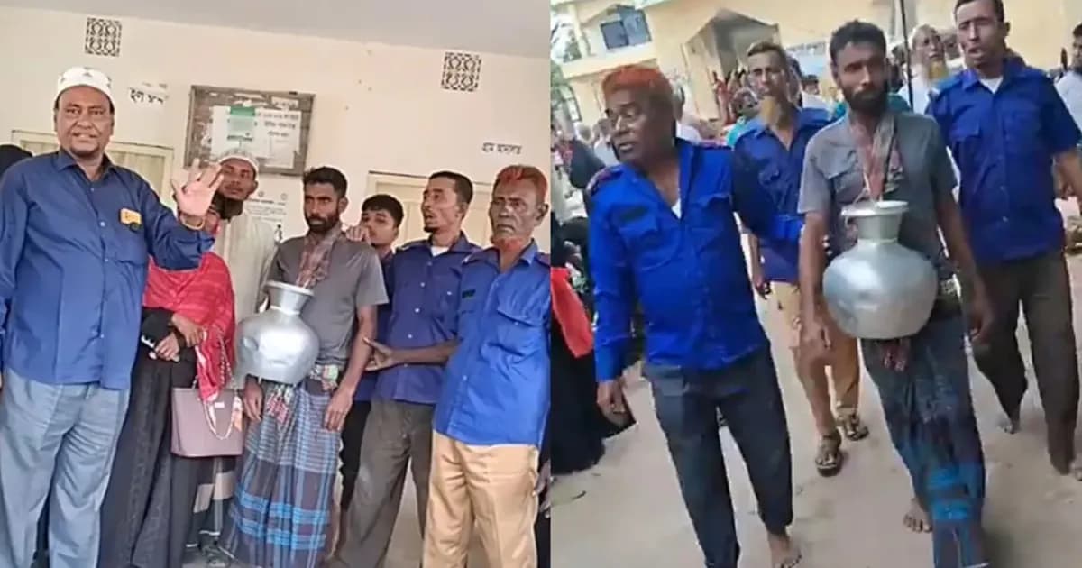 খাবার চাওয়ায় বৃদ্ধা মাকে মারলো ছেলে, গলায় কলস ঝুলিয়ে বাজার ঘোরালো এলাকাবাসী