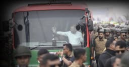 গণসংবর্ধনার মঞ্চের কাছে পৌঁছালেন তারেক রহমান