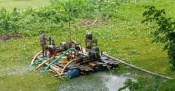গলাচিপায় অবৈধ বালু উত্তোলনের ড্রাম ড্রেজার জব্দ