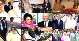 ছবিতে বিভিন্ন সময় অন্য দেশের নেতাদের সাথে খালেদা জিয়া