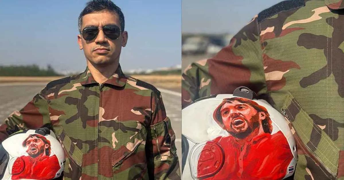 হাদির ছবি আঁকা হেলমেট পরে জাম্প করবেন বিডার আশিক চৌধুরী