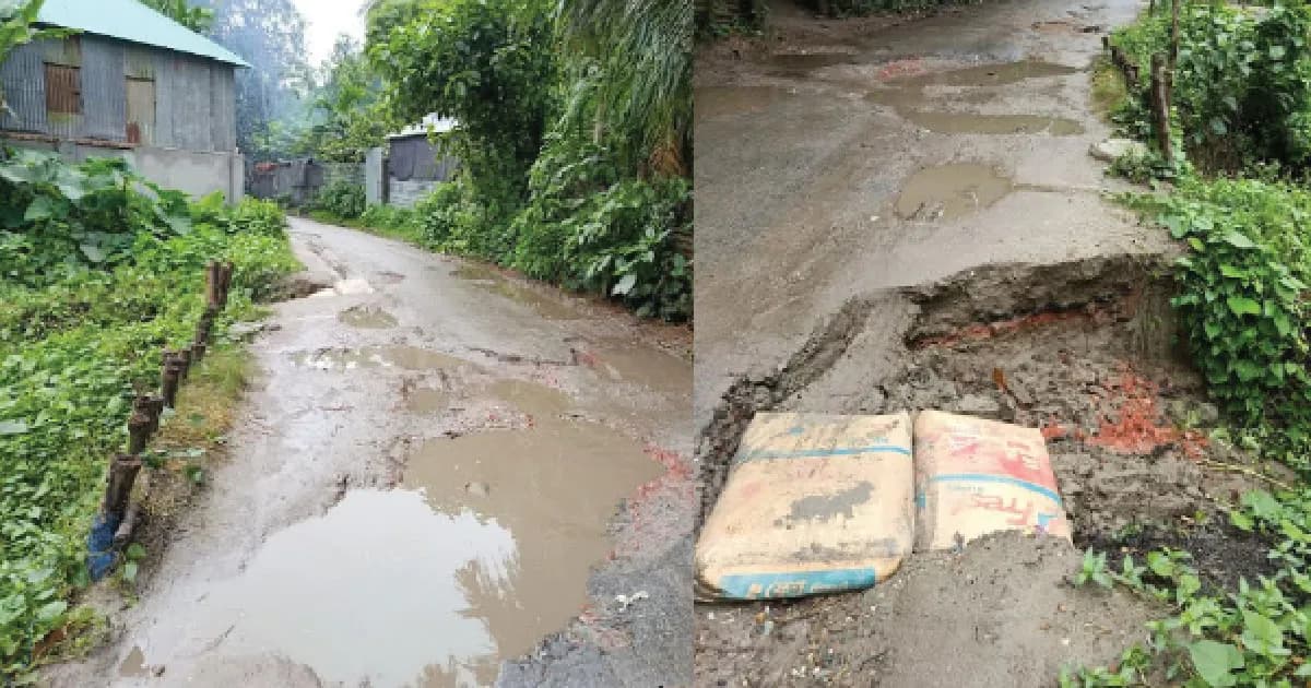 শাহজাদপুরে সড়কের বেহাল দশা