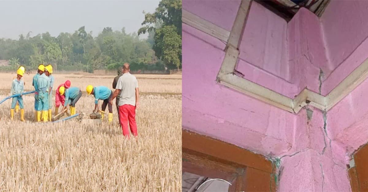 গ্যাসের সন্ধানে বিস্ফোরণ, ভবনে ফাটল