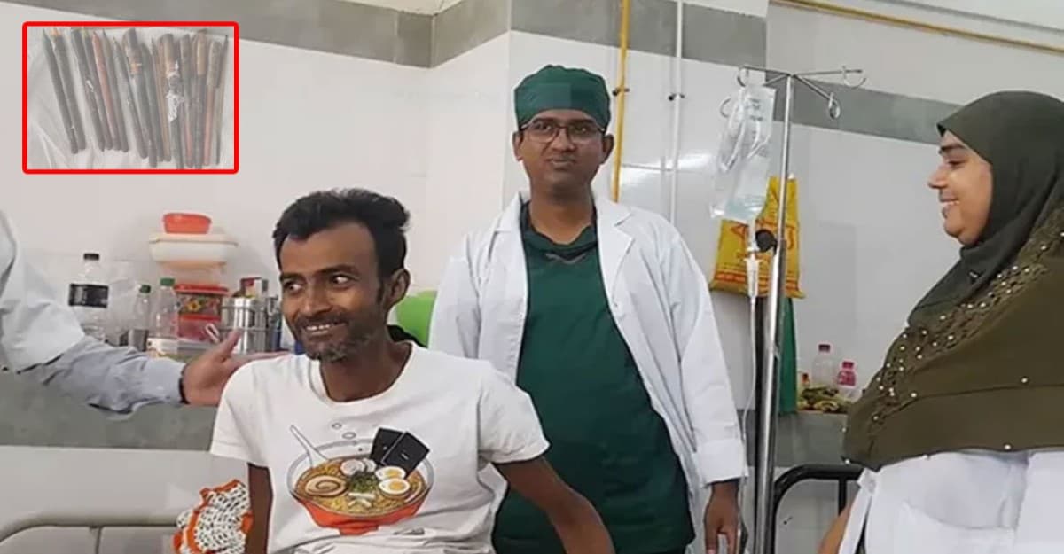 মোতালেবের পেট থেকে বের করা হলো আরও ৮টি কলম