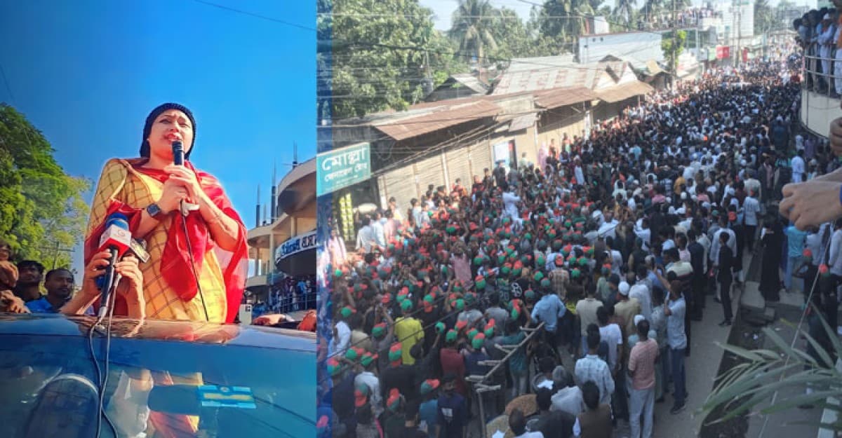 গাজীপুর ৩ আসনের নৌকার সমর্থনে হাজারো জনতার ঢল