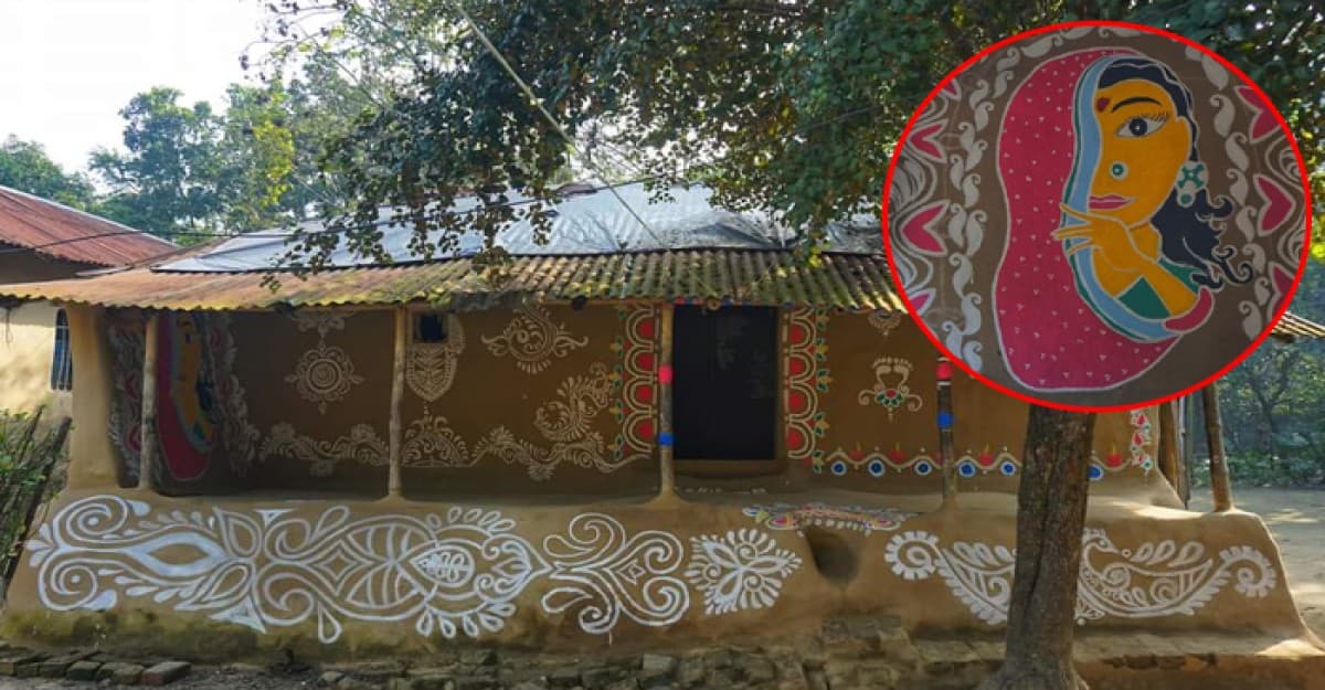 ইবি শিক্ষার্থীদের রঙের ছোঁয়ায় রঙিন ইন্দ্রজিতের মাটির ঘর