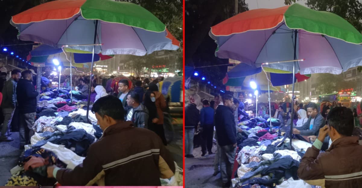 জেঁকে বসেছে শীত, গরম কাপড়ের খোঁজে ফুটপাতে ভিড়