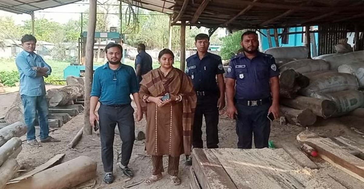 উপজেলা প্রশাসনের অভিযানে অবৈধভাবে গড়ে উঠা ৯ টি করাতকল বন্ধ
