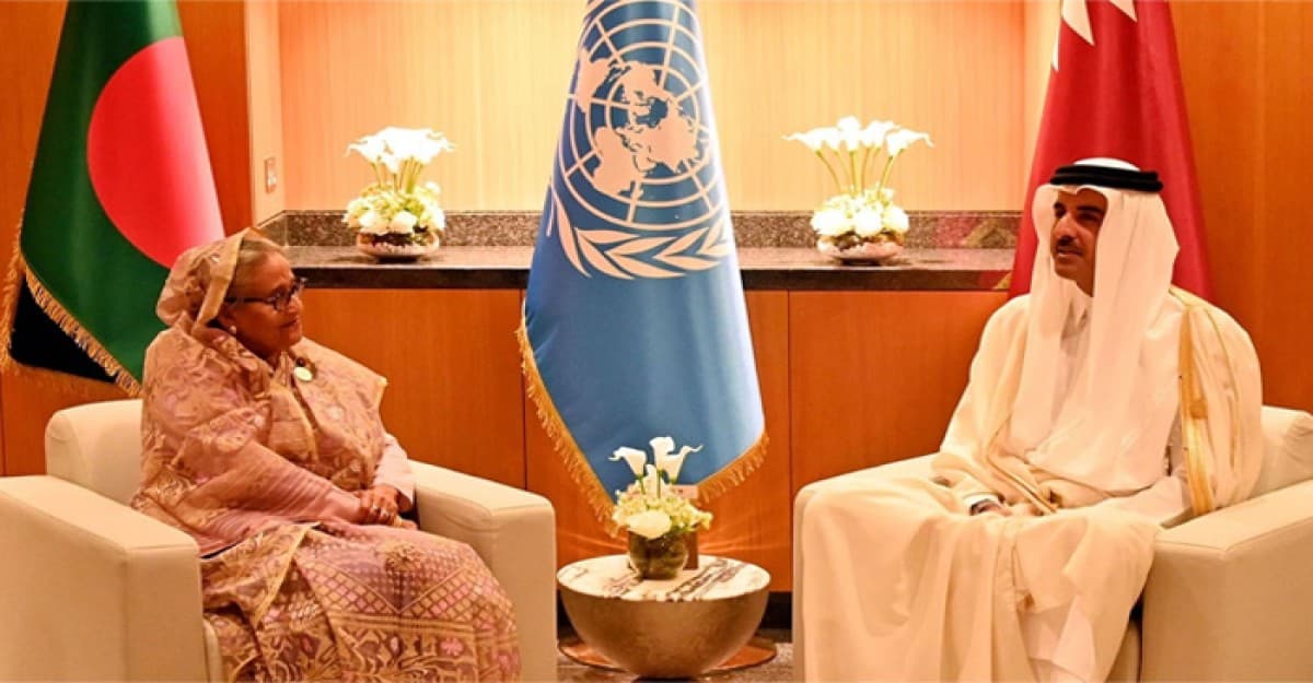 প্রধানমন্ত্রীর সঙ্গে কাতারের আমিরের বৈঠক