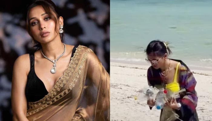 সমুদ্র সৈকতে প্লাস্টিক কুড়াচ্ছেন অভিনেত্রী মিমি?