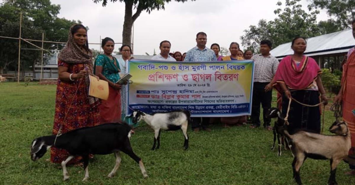 টাঙ্গাইলে গবাদিপশু পালনে দিনব্যাপী প্রশিক্ষণ ও বিনামূল্যে গরু-ছাগল বিতরণ