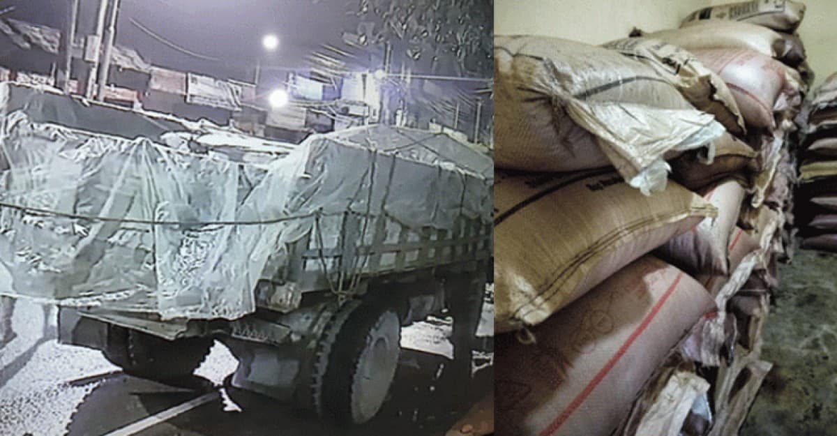 এসএমপির চেকপোস্টে  চিনি বুঝাই ট্রাক আটক