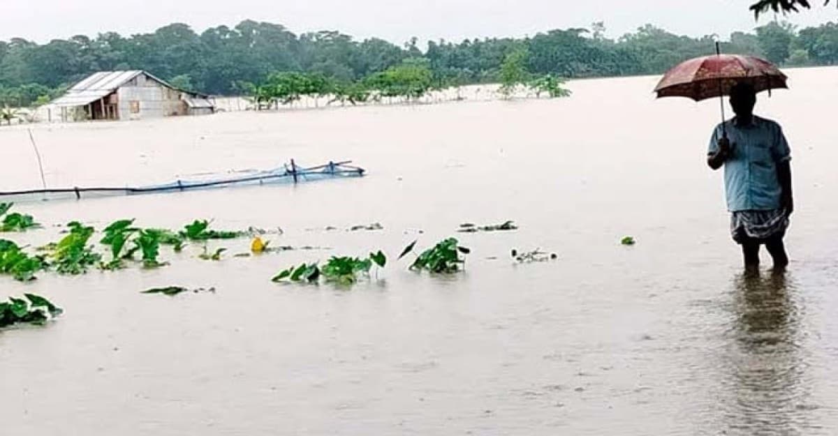 মৌলভীবাজার ভয়াবহ বন্যায় দুই লক্ষাধিক মানুষ পানিবন্দি