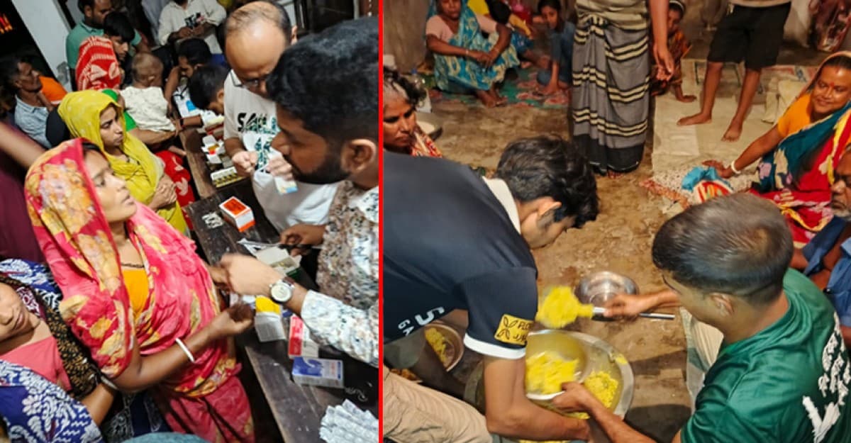 আটরশি দরবার শরীফের পক্ষ থেকে বন্যার্তদের খাবার ও চিকিৎসা সেবা প্রদান