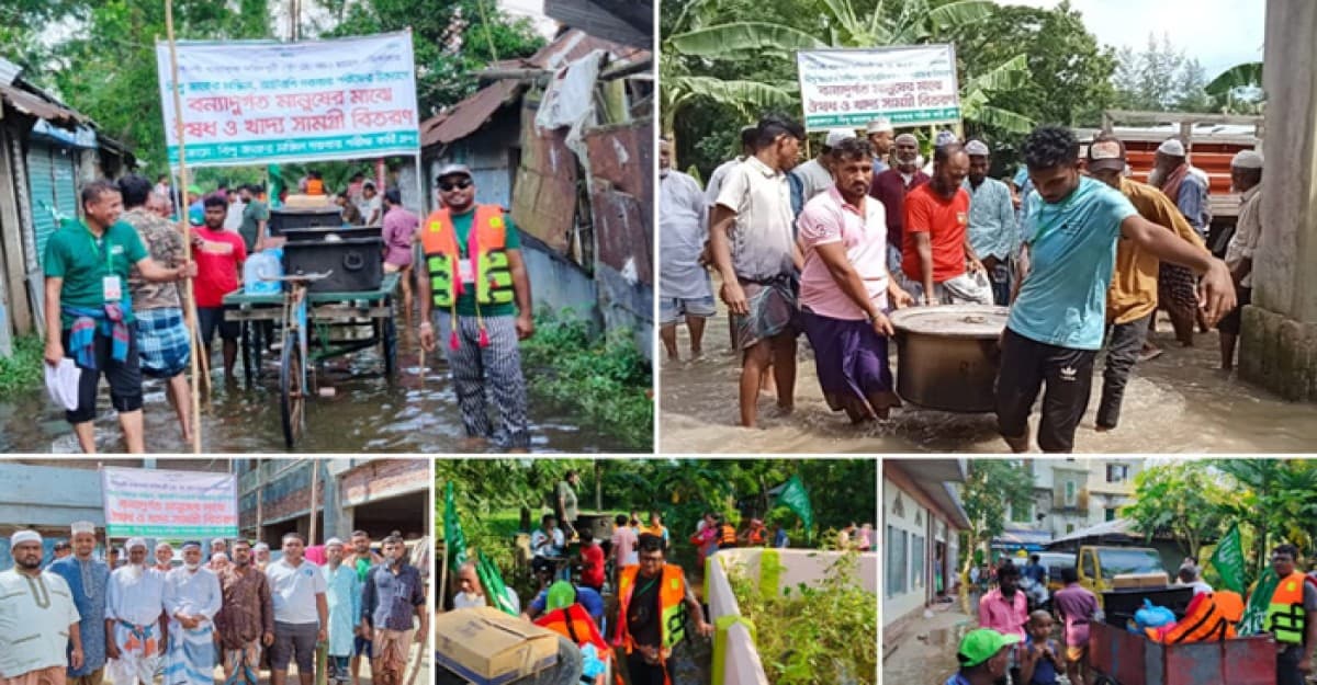 নোয়াখালীতে বন্যার্তদের মাঝে বিশ্ব জাকের মঞ্জিলের ত্রাণ বিতরণ