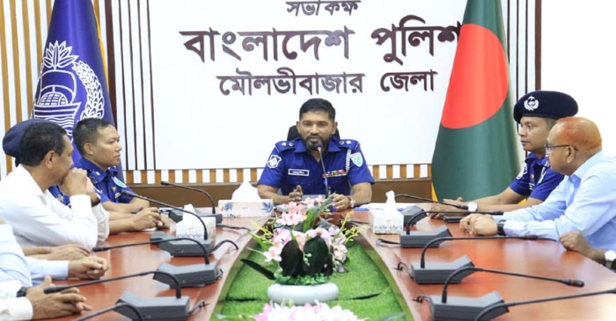 চা বাগানের ম্যানেজারদের সাথে পুলিশ সুপারের মতবিনিময় সভা অনুষ্টিত
