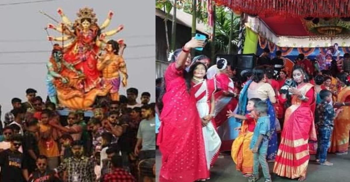 বিসর্জনের মধ্যদিয়ে শেষ হলো শারদীয় দুর্গাপূজা