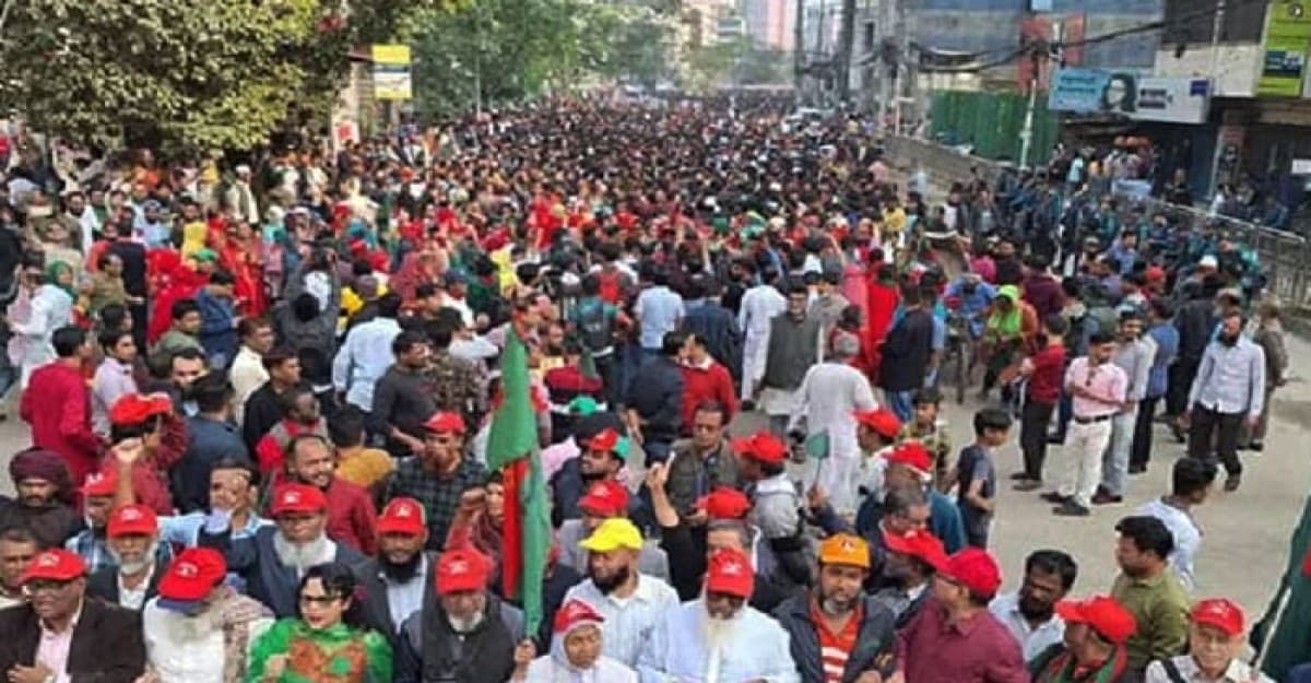 কোরআন তেলাওয়াতের মধ্য দিয়ে বিএনপির শোভাযাত্রা শুরু