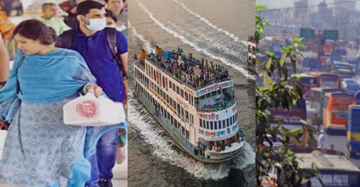 ঈদযাত্রায় সড়ক-নৌ-রেলপথে স্বস্তিতে ফিরছে ঘরমুখো মানুষ