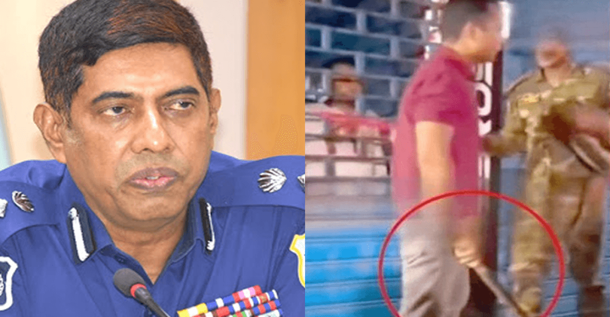 ডিবি কর্মকর্তা নন মেরুন টি-শার্ট পরিহিত যুবক: ডিবিপ্রধান