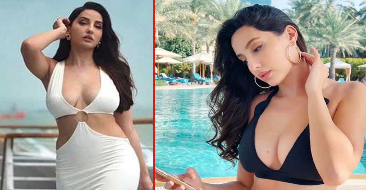 দুই পুরুষ সঙ্গীকে নিয়ে সমুদ্রে নোরা ফাতেহির