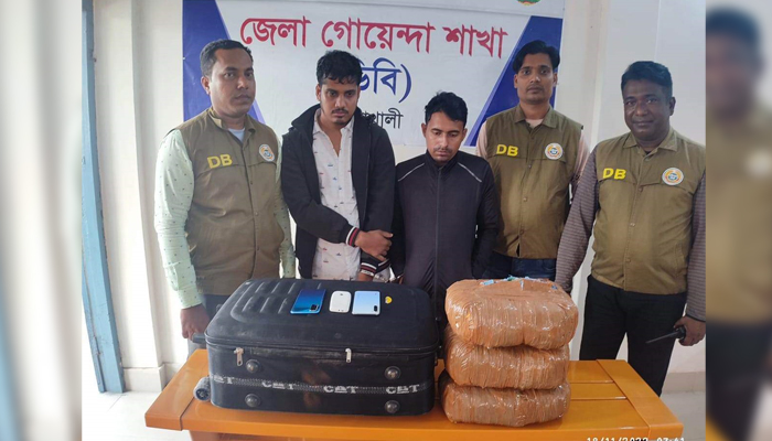 ব্যবসায়ী ৬ কেজি গাঁজাসহ দুই মাদক গ্রেফতার