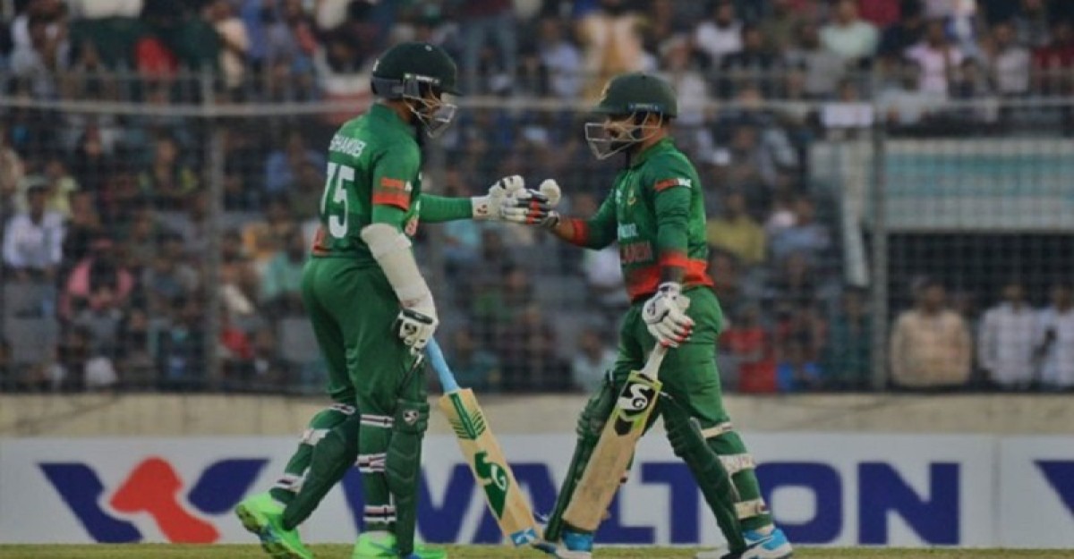 লিটনের বিদায়, সাকিব-মুশিতে জয়ের পথে বাংলাদেশ