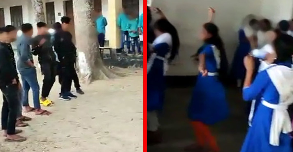 মাতৃভাষা দিবসের অনুষ্ঠানে হিন্দি গানে শিক্ষার্থীদের নাচ