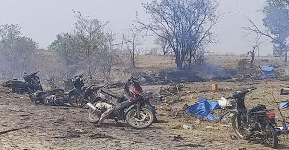 মিয়ানমার বাহিনীর বিমান হামলায় নিহত বেড়ে ১০০