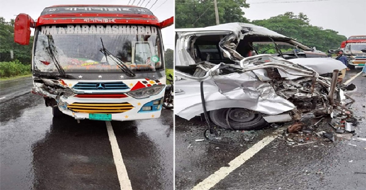 মাইক্রোর সঙ্গে বাসের মুখোমুখি সংঘর্ষে আহত ৫