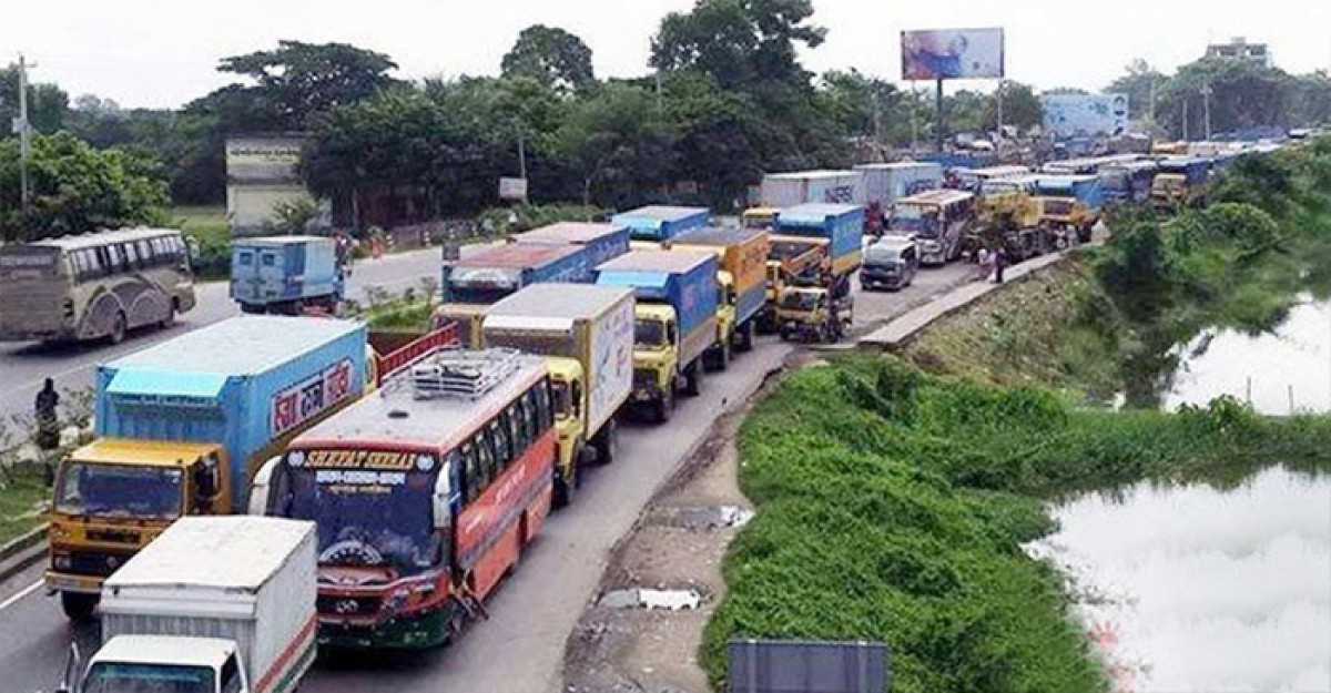 বঙ্গবন্ধু সেতু মহাসড়কে ১৪ কি.মি. যানজট