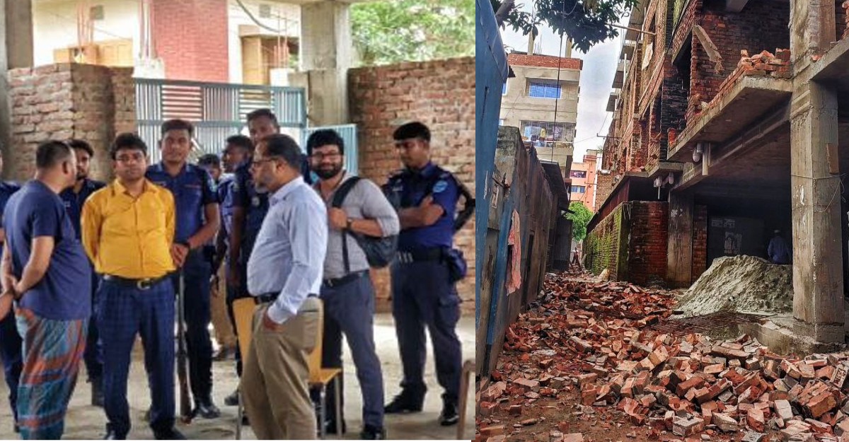 নারায়ণগঞ্জে রাজউকের অভিযানে ভেঙে ফেলা হল বহুতল ভবন