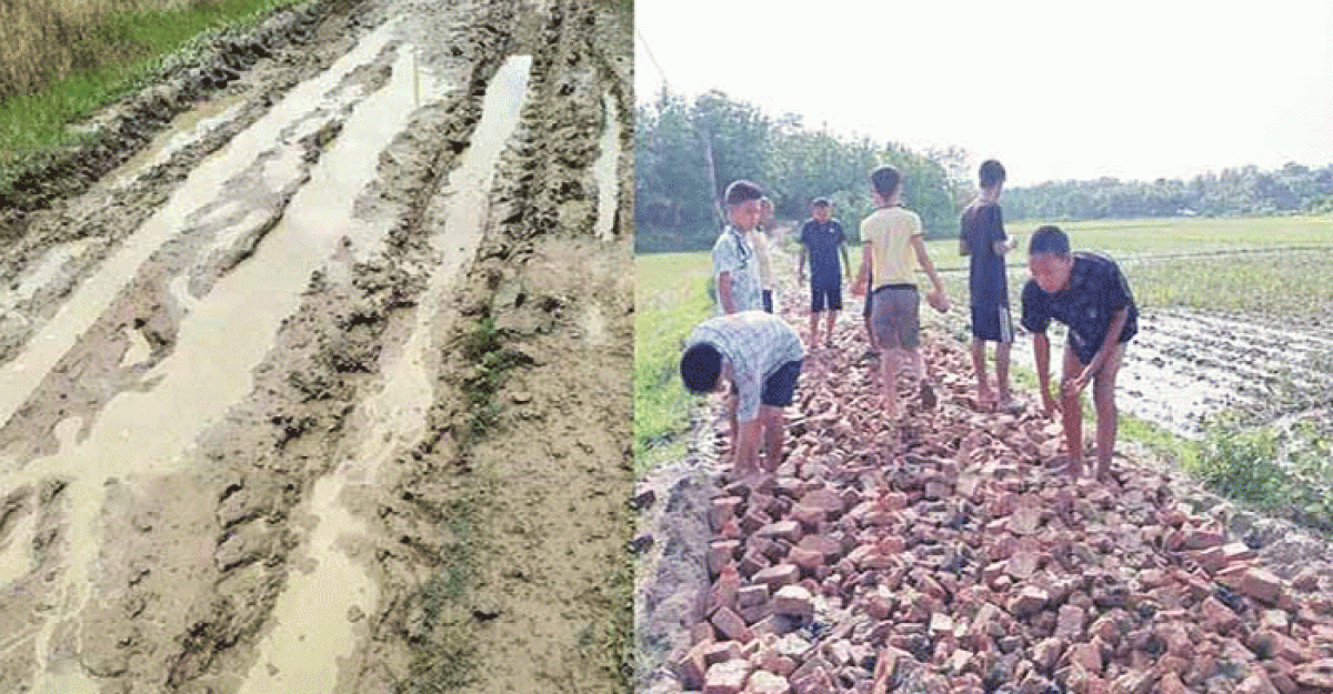 পানছড়িতে স্বেচ্ছাশ্রমে এলাকাবাসীর রাস্তা সংস্কার