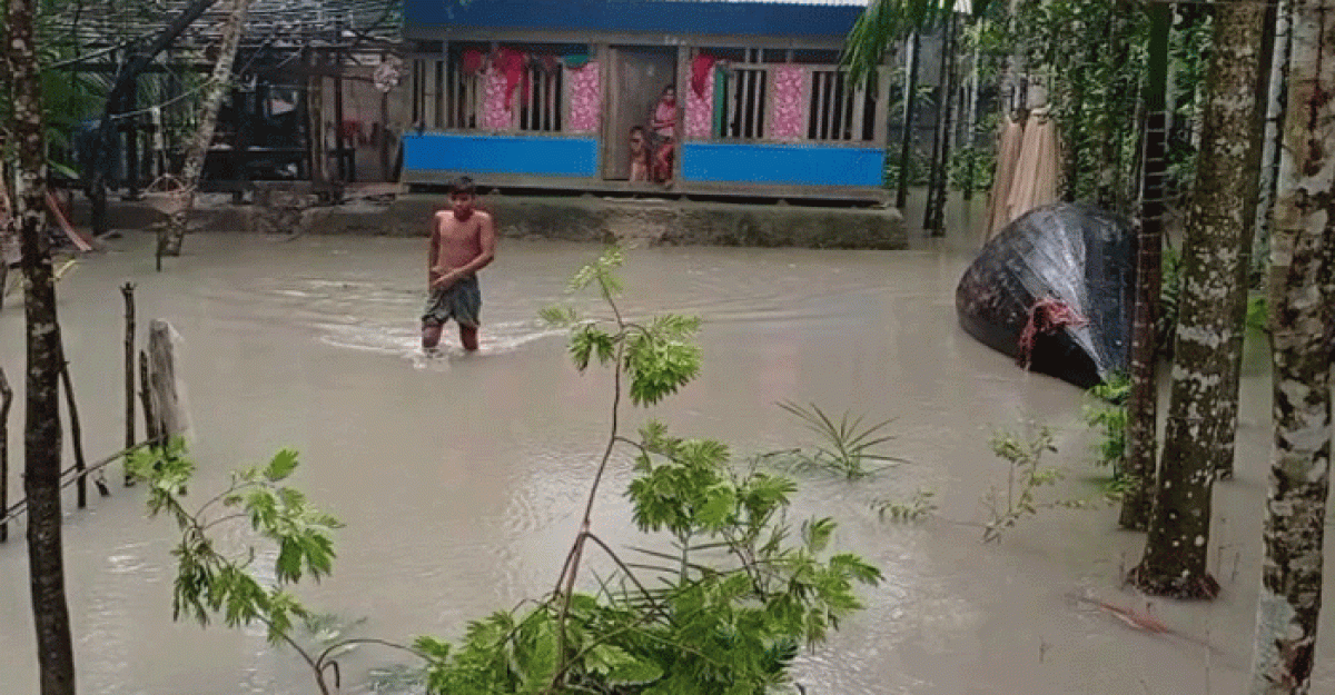 ঝালকাঠিতে সুগন্ধা ও বিষখালি নদীর পানি বৃদ্ধি ২০ গ্রাম প্লাবিত