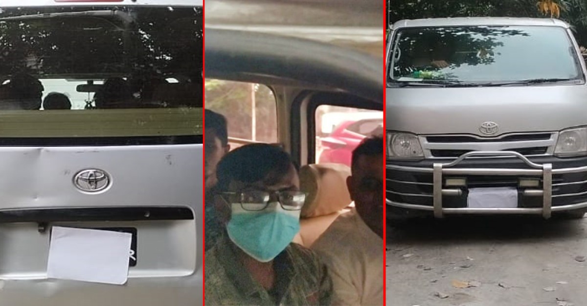 নাম্বার প্লেট বিহিন গাড়ীতে করে আদালত এলাকায় হিরো আলম
