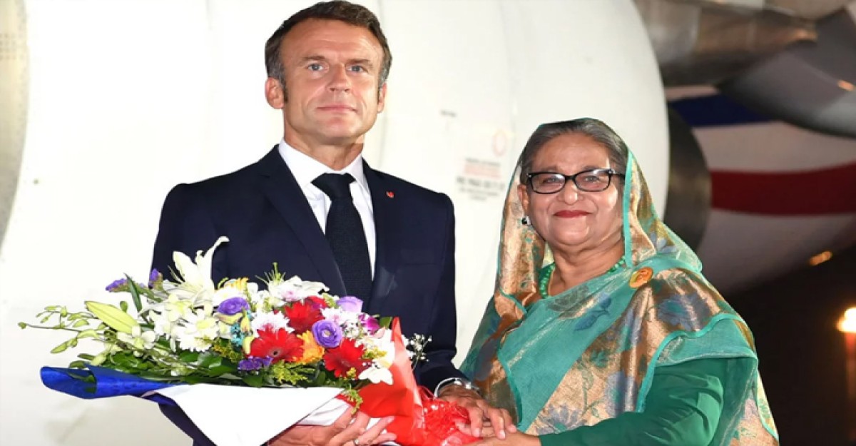 ইমানুয়েল ম্যাক্রোঁ-শেখ হাসিনার বৈঠক শুরু