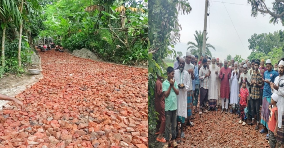 ব্যক্তিগত অর্থায়নে ৪'শ ফুট রাস্তা নির্মাণ করলেন ঠিকাদার মিলন