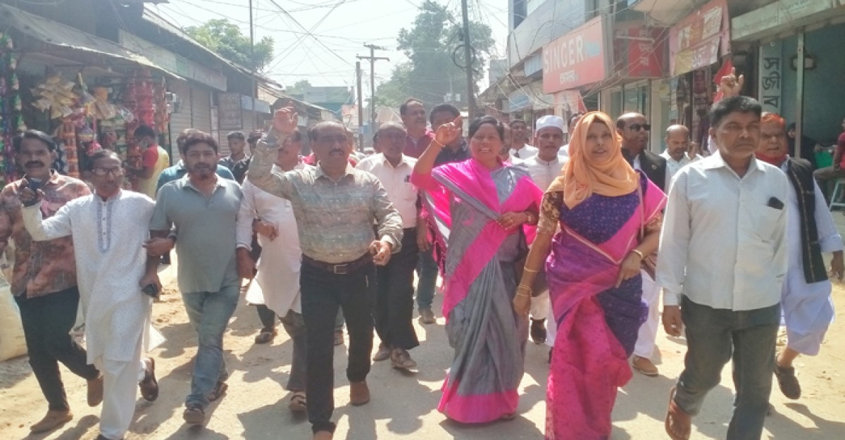 নাগরপুরে অবরোধের বিরুদ্ধে আ.লীগের মিছিল