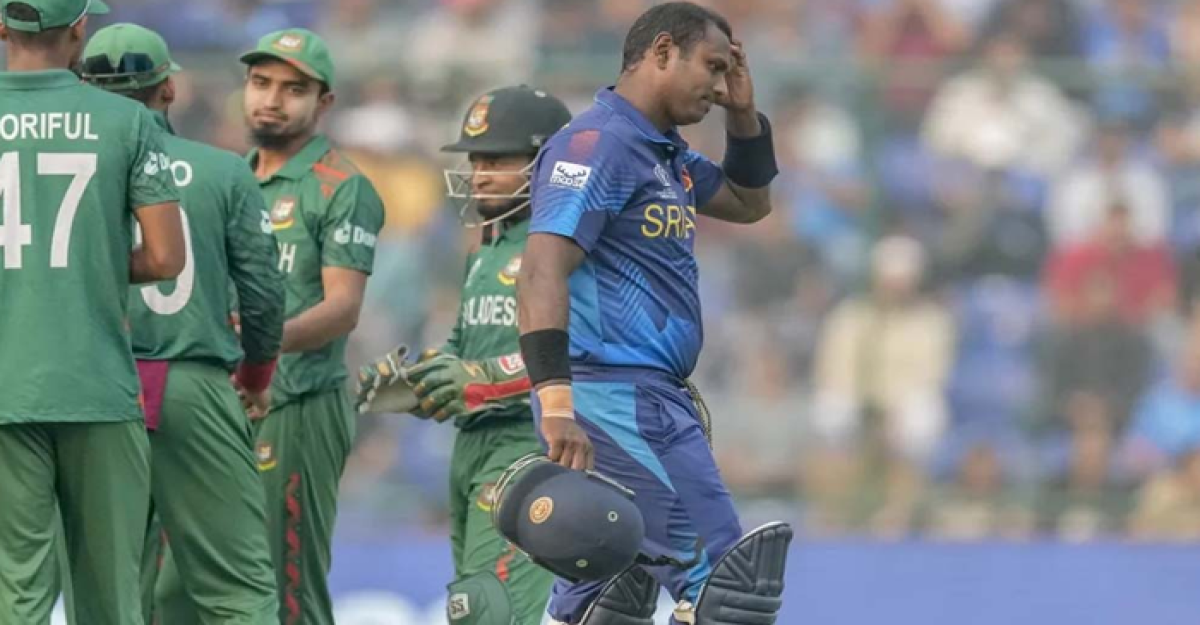 আন্তর্জাতিক ক্রিকেটে প্রথম 'টাইম আউট' হলেন ম্যাথিউস