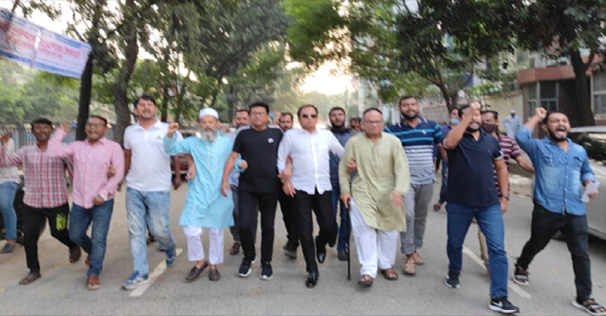 উত্তরায় রিজভীর নেতৃত্বে বিক্ষোভ মিছিল