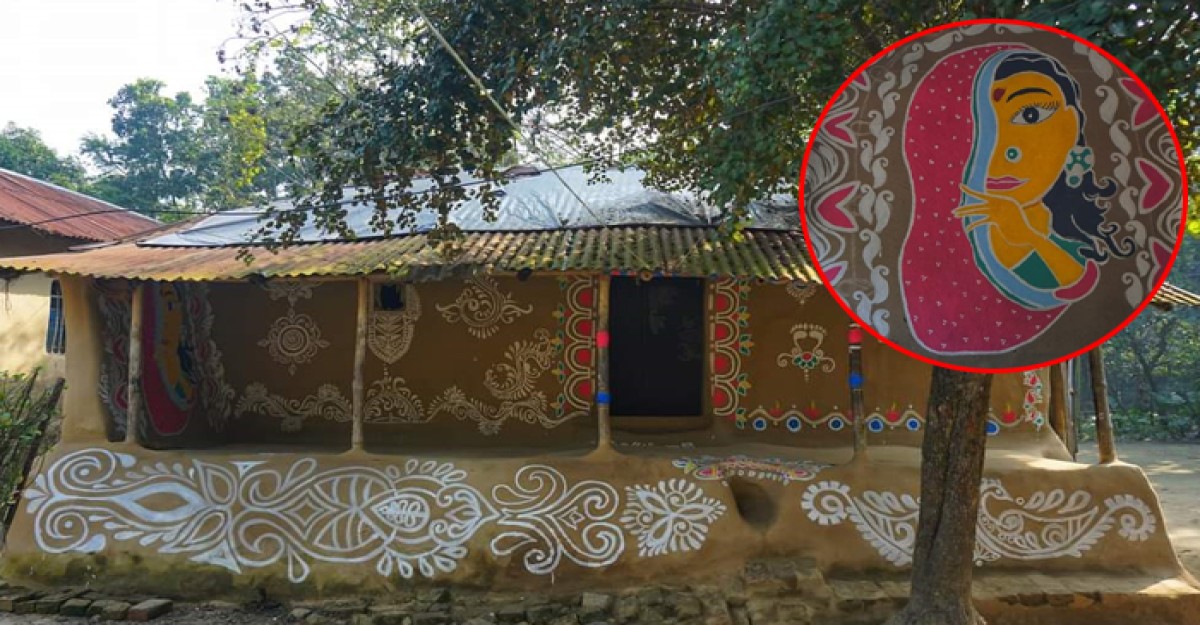 ইবি শিক্ষার্থীদের রঙের ছোঁয়ায় রঙিন ইন্দ্রজিতের মাটির ঘর
