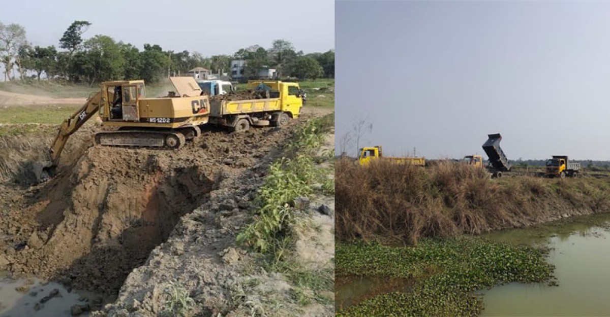 ফসলি জমি নষ্ট করে ধামরাইতে চলছে মাটি কাটার মহোৎসব