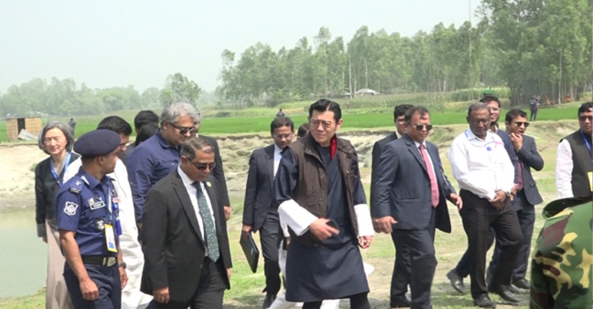 কুড়িগ্রামে বিশেষ অর্থনৈতিক অঞ্চলের নির্ধারিত স্থান পরিদর্শন করলেন ভুটানের রাজা