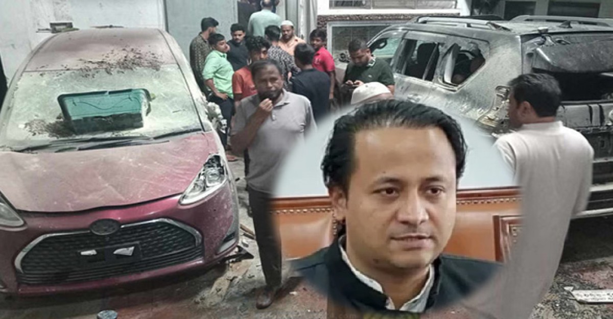 শিক্ষামন্ত্রীর বাড়িতে হামলা, গাড়িতে আগুন