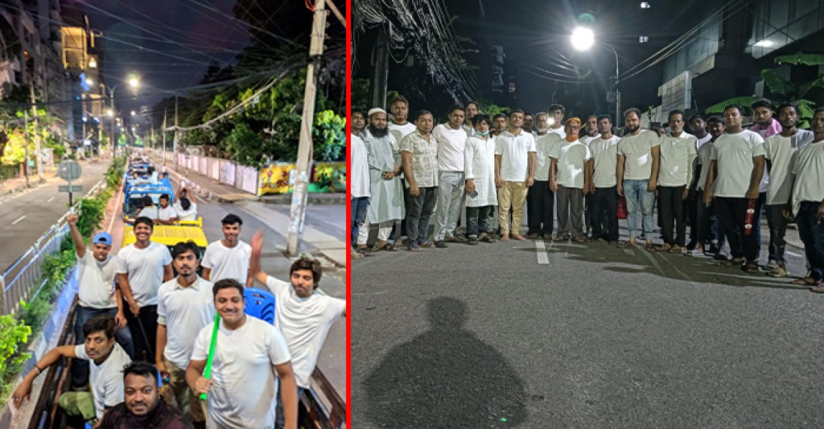 রাত জেগে পাহারা দিচ্ছেন বিশ্ব জাকের মঞ্জিল দরবার শরীফের কর্মীরা