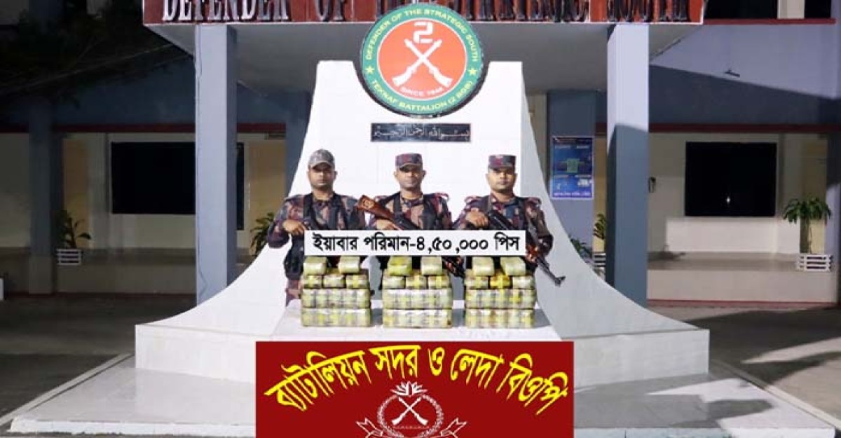 টেকনাফে নাফ নদী সীমান্তে সাড়ে ৪ লাখ ইয়াবা উদ্ধার