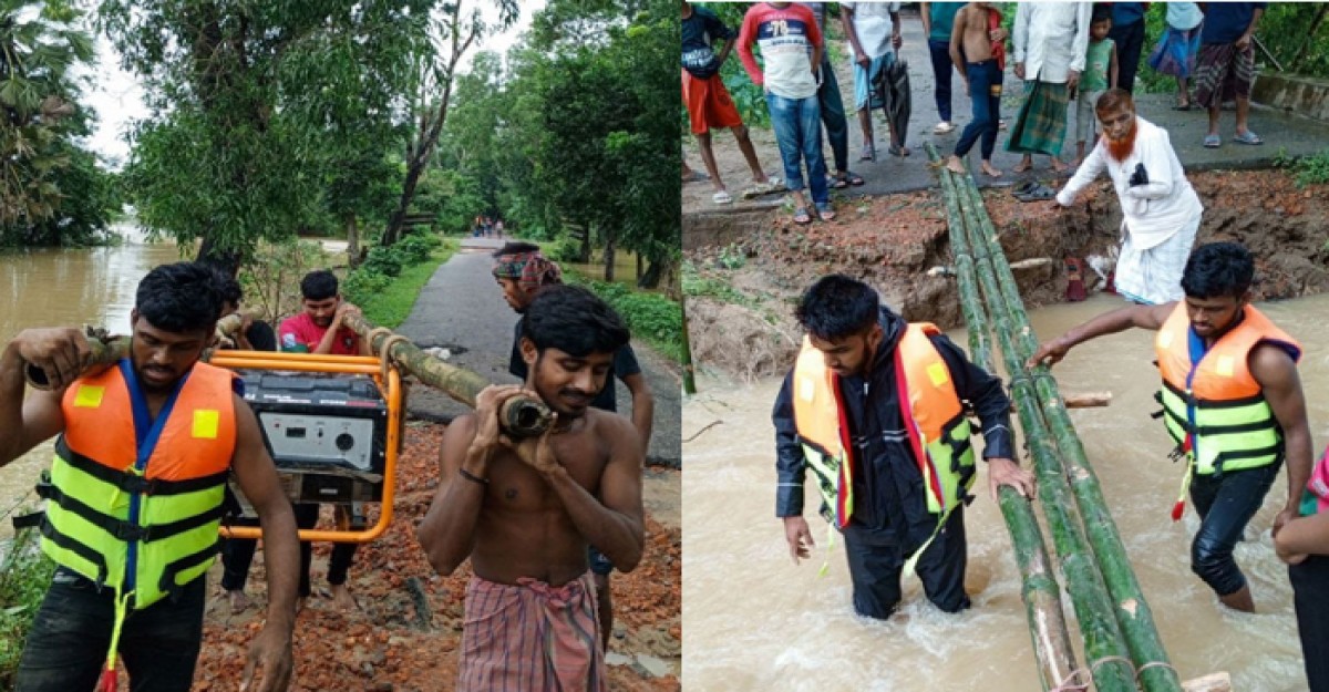 বন্যায় টেলিযোগাযোগ চালু রাখতে দেওয়া হলো জেনারেটর